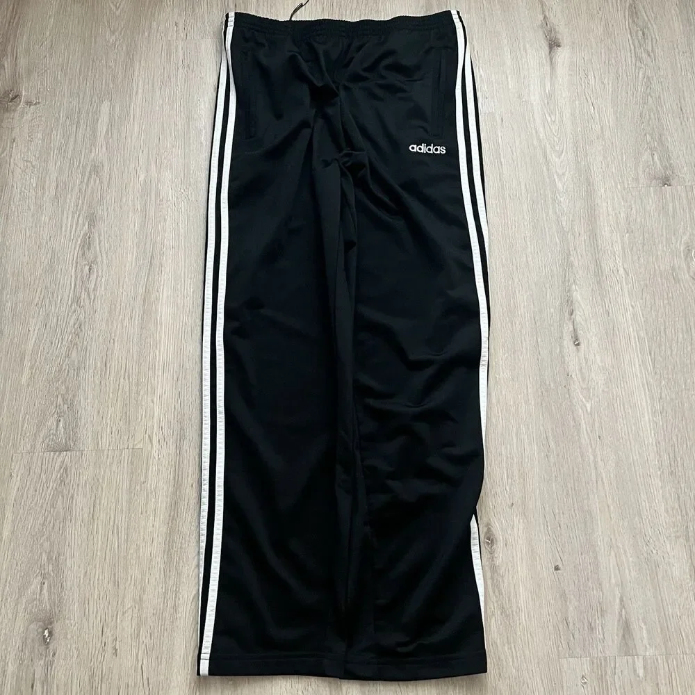 Vintage 2000s Adidas Black White Stripe Track Pants Baggy Y2K Mens M